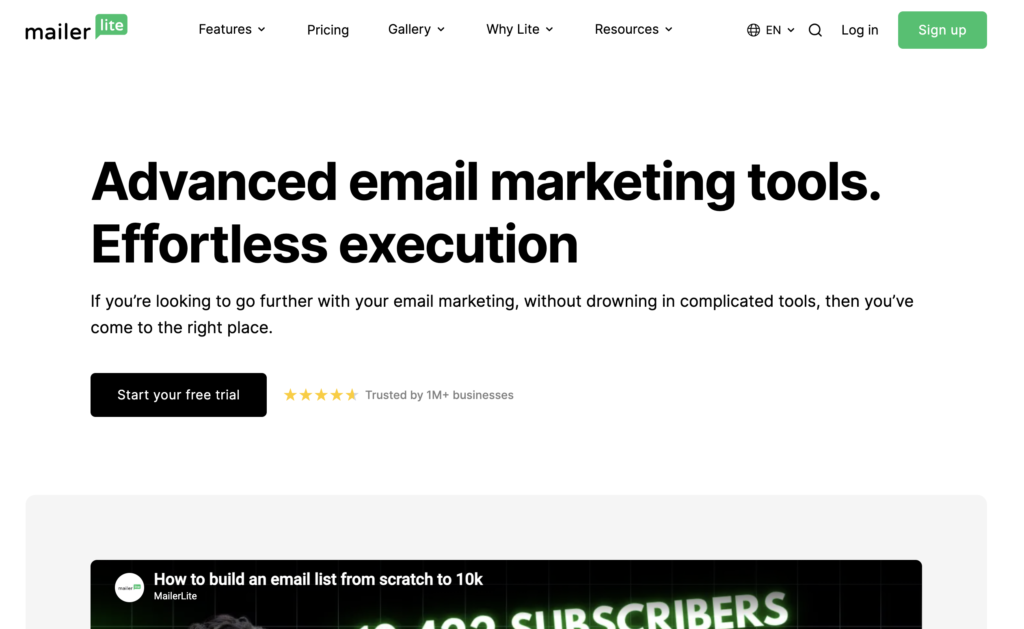 Mailerlite funktioner