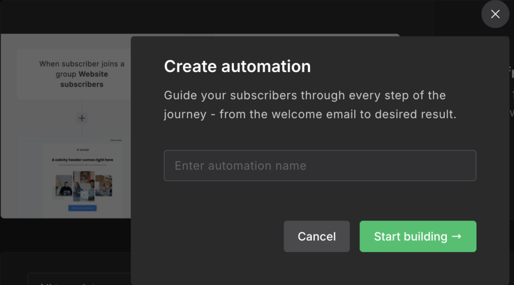 MailerLite Automation - Skapa ny automation