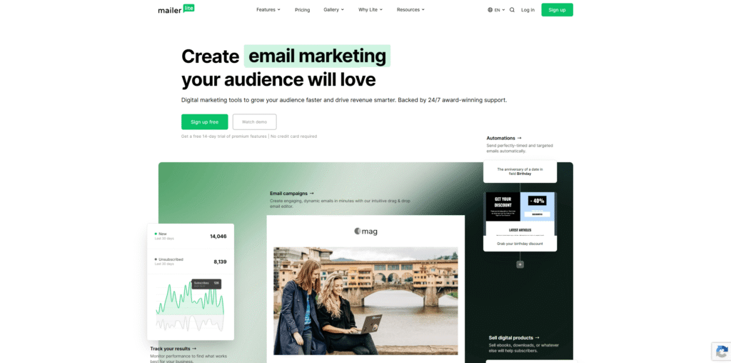 mailerlite sign upp free