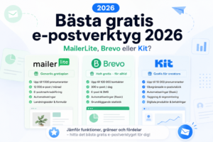 Bästa gratis e-postverktyg 2026 – jämförelse av MailerLite, Brevo och Kit