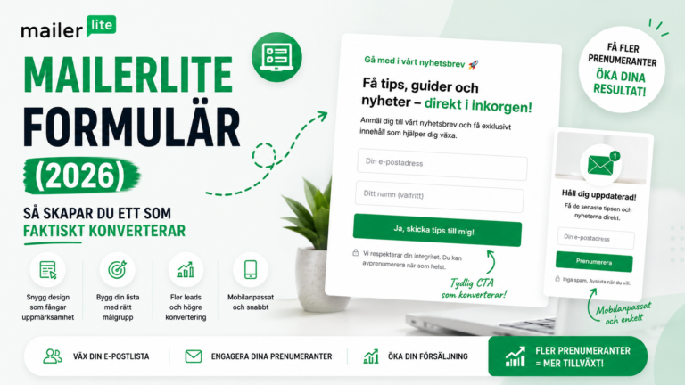 MailerLite formulär (2026) – så skapar du ett som faktiskt konverterar
